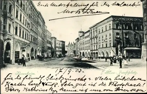 Ak Rosenheim Oberbayern, Max Josefs Platz