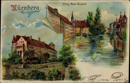 Halt gegen das Licht Litho Nürnberg in Mittelfranken, Heilog Geist Hospital, Meteor