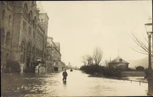 Foto Ak Koblenz am Rhein, Regierung, Hochwasser