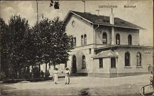 Ak Osthofen in Rheinhessen, Bahnhof