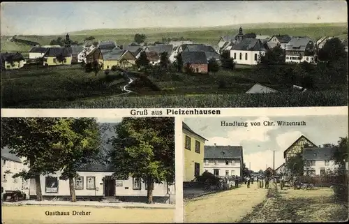 Ak Pleizenhausen im Hunsrück, Gesamtansicht, Gasthaus Dreher, Handlung Chr. Witzenrath