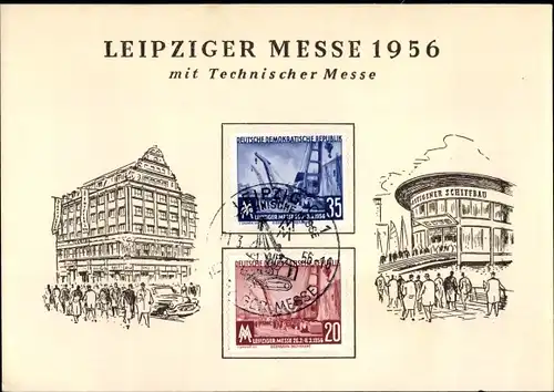 Ak Leipzig in Sachsen, Leipziger Messe 1956, mit Technischer Messe