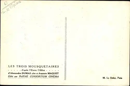 Ak Filmszene Les Trois Mousquetaires, Pathé