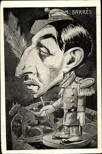 Künstler Ak Journalist und Politiker Maurice Barrès, Portrait, Karikatur