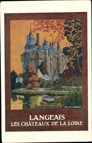Ak Langeais Indre et Loire, Chateaux de la Loire
