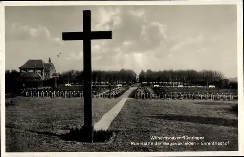 Ak Rüstringen Wilhelmshaven in Niedersachsen, Ruhestätte der Skagerrakhelden, Ehrenfriedhof