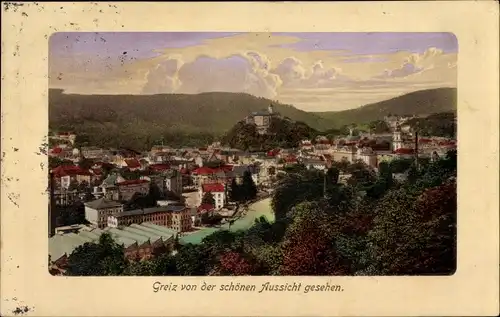 Ak Greiz im Vogtland, Von der schönen Aussicht gesehen