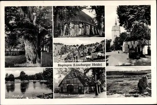 Ak Bispingen in der Lüneburger Heide, Linde, Borsteler Schweiz, Freibad