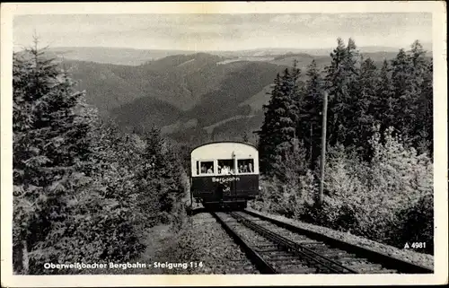 Ak Oberweißbach im Weißbachtal Thüringen, Bergbahn