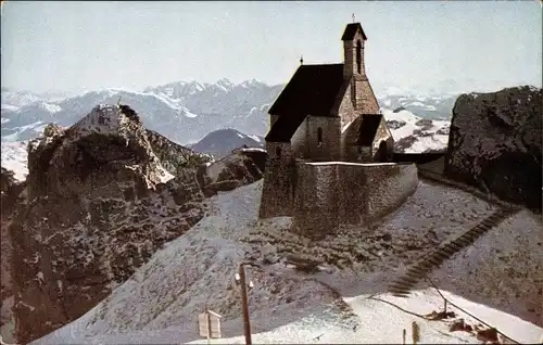 Ak Bayrischzell im Mangfallgebirge Oberbayern, Wendelsteinbahn, Wendelsteinkirchlein