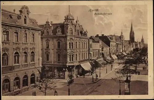 Ak Herne im Ruhrgebiet Westfalen, Bahnhofstraße