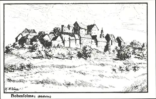 Künslter Ak Hohensolms Hohenahr in Hessen, Evengelische Jugendburg Hohensolms