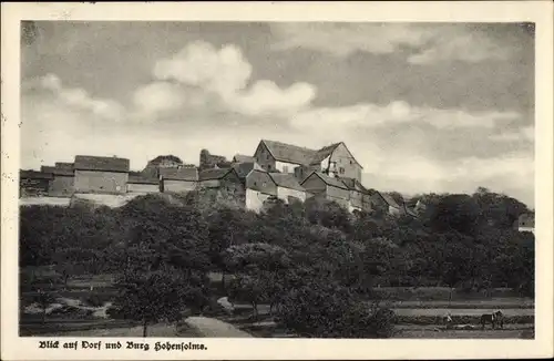 Ak Hohensolms Hohenahr in Hessen, Dorf und Burg Hohensolms, Bundesheim des Christdeutschen Bundes