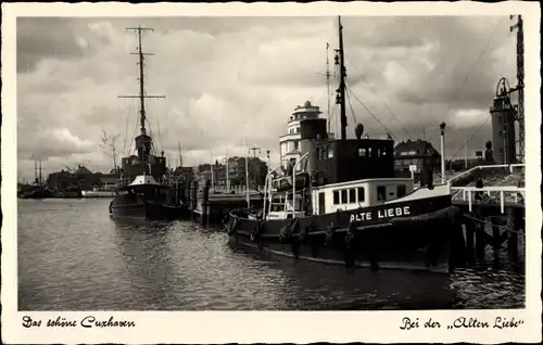 Ak Nordseebad Cuxhaven, Bei der "Alten Liebe", Dampfer