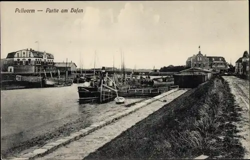 Ak Insel Pellworm Nordfriesland, Hafen