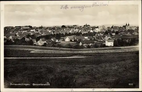 Ak Donaueschingen im Schwarzwald, Gesamtansicht
