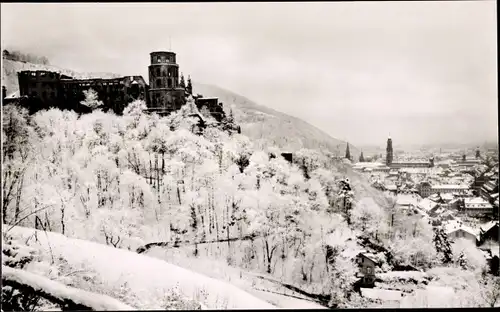 Ak Heidelberg am Neckar, Ortsansicht, Winterszene