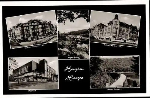 Ak Haspe Hagen Westfalen, Talsperre, Stadtbad, Kölner-Berliner-Straße