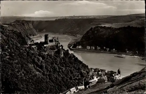 Ak Sankt Goarshausen am Rhein, Burg Katz, St. Goar