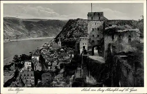 Ak Sankt Goarshausen am Rhein, St. Goar, Rheinfels