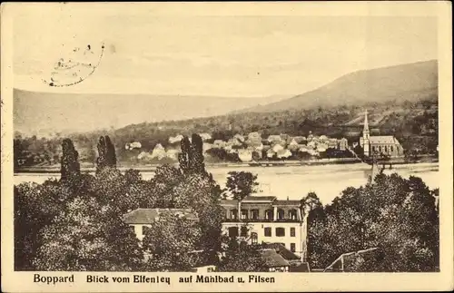 Ak Boppard am Rhein, Blick vom Elfenlay auf Mühlbad und Filsen