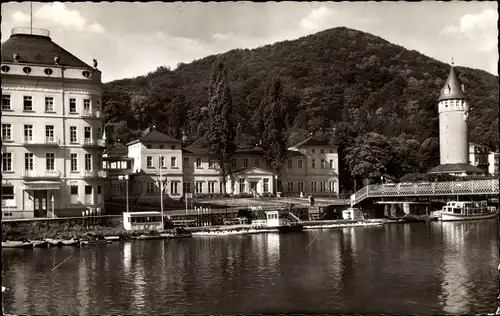 Ak Bad Ems an der Lahn, Lahnpartie, Kurmittelhaus, Wasserturm