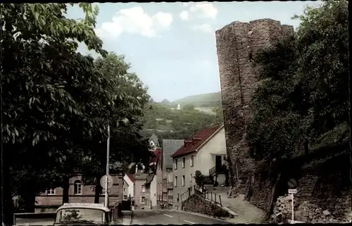 Ak Dausenau an der Lahn, Schiefer Turm