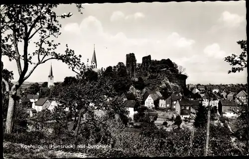 Ak Kastellaun im Hunsrück, Ortsansicht, Burgruine