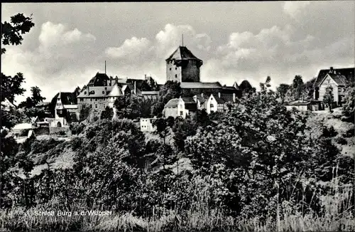 Ak Burg an der Wupper Solingen, Schloss Burg, Blick auf den Ort