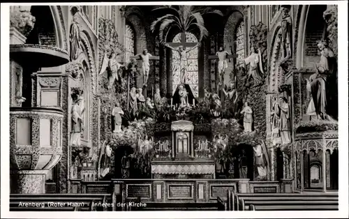 Ak Arenberg Koblenz am Rhein, Inneres der Kirche