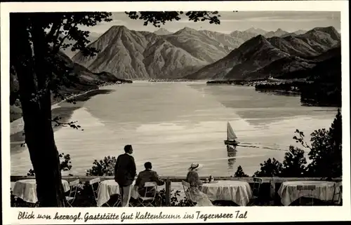 Ak Kaltenbrunn Gmund am Tegernsee Oberbayern, Gaststätte Gut Kaltenbrunn, Talblick
