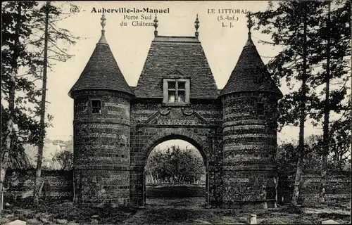 Ak Auberville la Manuel Seine Maritime, Porte Sud du Chateau