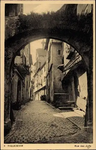 Ak Riquewihr Reichenweier Elsass Haut Rhin, Rue des Juifs