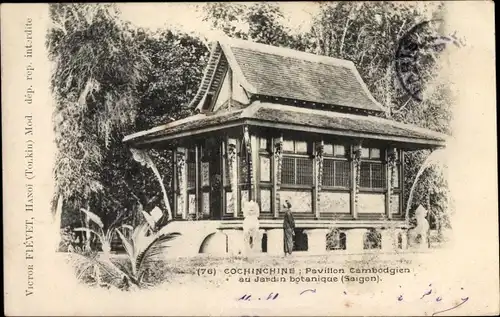 Ak Cochinchine Vietnam, Pavillon Cambodgien au Jardin botanique