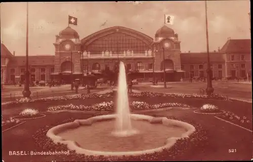 Ak Bâle Basel Stadt Schweiz, Bundesbahnhof