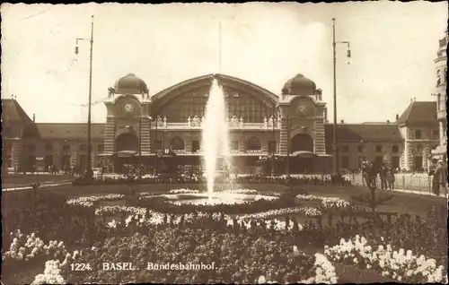 Ak Bâle Basel Stadt Schweiz, Bundesbahnhof