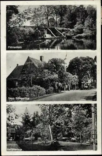 Ak Schmedehausen Greven in Westfalen, Haus Eltingmühle, Mühlenbach