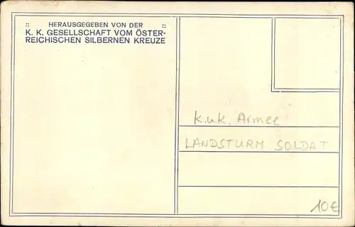 Gedicht Künstler Ak Dreger, Unser Landsturm Josef Bergauer, KuK Soldat in Uniform