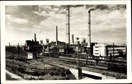 Ak Heerlen Limburg Niederlande, O. N. Mijn I, Steinkohlenbergwerk