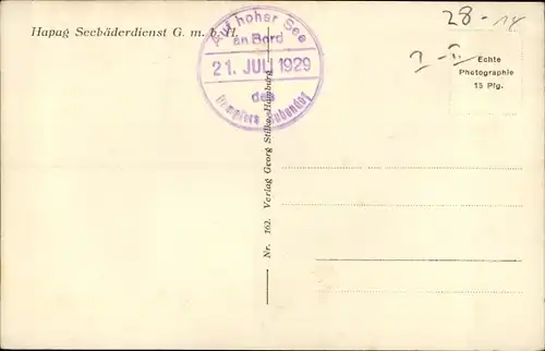 Ak Dampfer Bubendey vor Helgoland, HAPAG Seebäderdienst