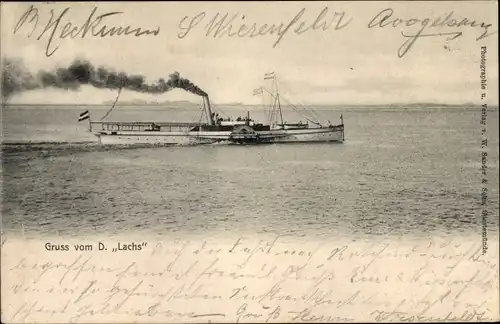 Ak Dampfer Lachs, Fährschiff