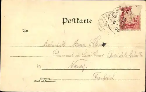 Litho Salondampfer Gisela auf dem Ammersee