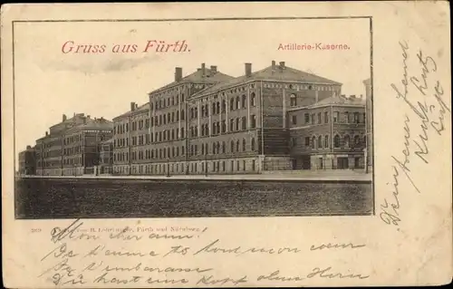 Ak Fürth in Mittelfranken Bayern, Artillerie Kaserne
