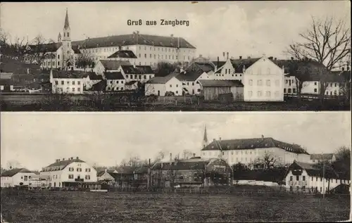Ak Zangberg in Oberbayern, Blick auf den Ort mit Kloster