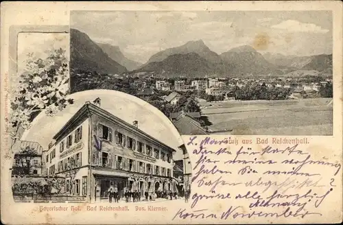 Ak Bad Reichenhall in Oberbayern, Hotel Bayrischer Hof, Blick auf den Ort