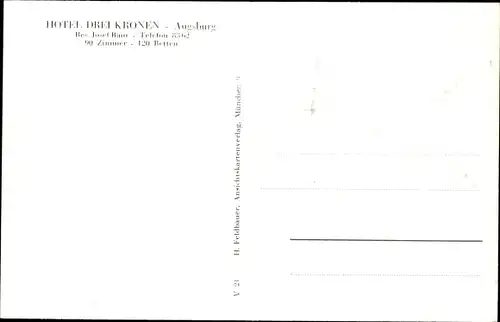 Ak Augsburg in Schwaben, Hotel Drei Kronen