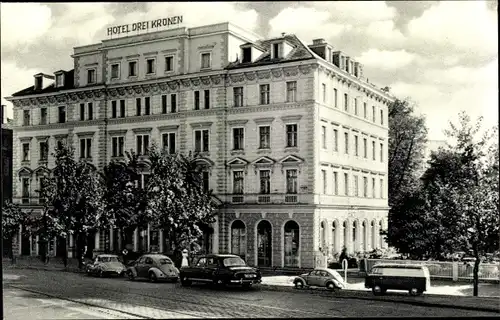 Ak Augsburg in Schwaben, Hotel Drei Kronen