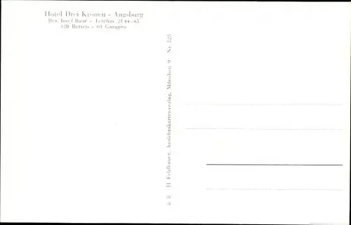 Ak Augsburg in Schwaben, Hotel Drei Kronen
