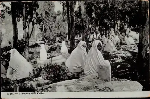 Ak Algier Alger Algerien, Cimetiere d'El Kattar