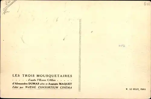 Ak Filmszene Les Trois Mousquetaires, Pathé